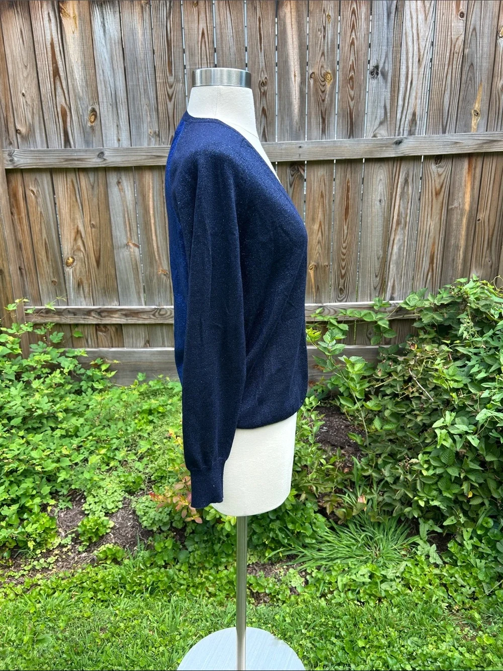 Eric Bompard x Printemps Cashmere Metallic Asymmetric Sweater S